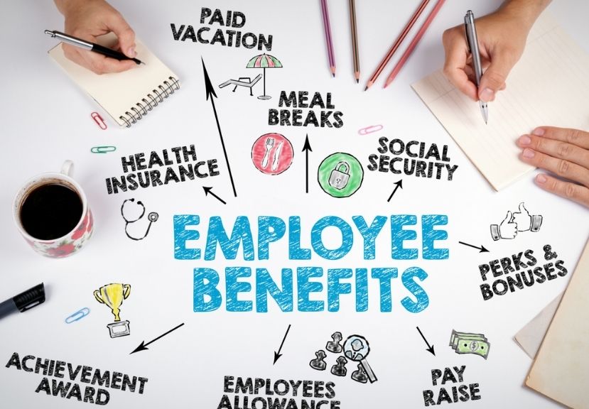 Variedad de beneficios de compensación total para los empleados