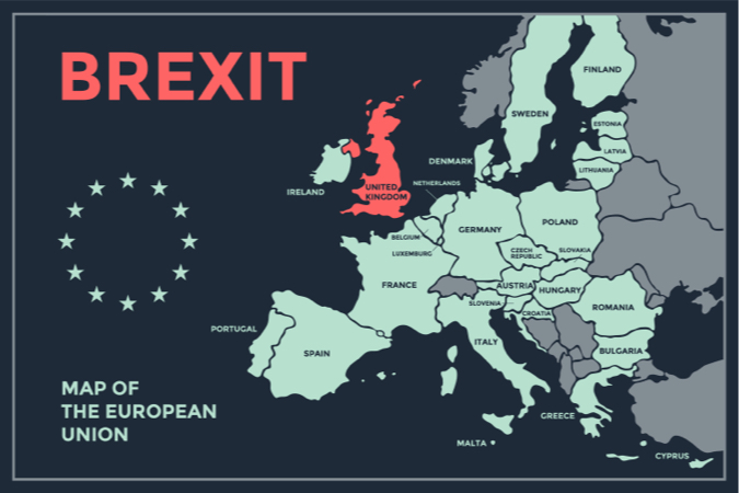 Brexit: Mapa de la Unión Europea.